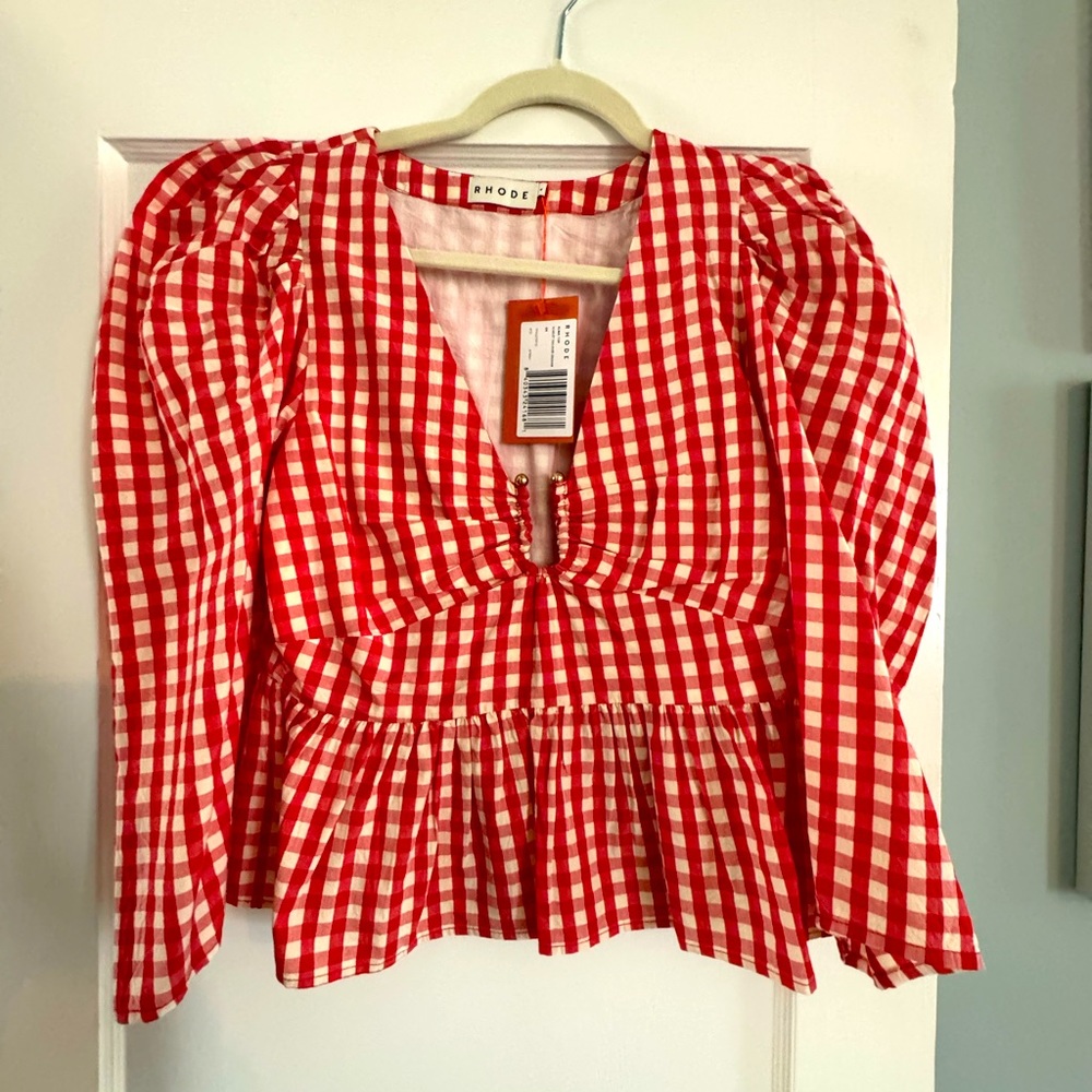 NWT Rhode Alma top in red gingham